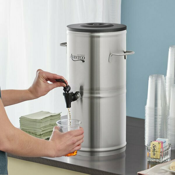 Avantco ITD3-GRD-MV 3 Gallon Round Iced Tea Dispenser with Stainless Steel Valve 177ITD3GRDMV